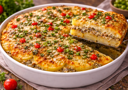 Баночка консервы и картошка: картофельный пирог с яичной заливкой — нежный, сытный и неожиданно вкусный