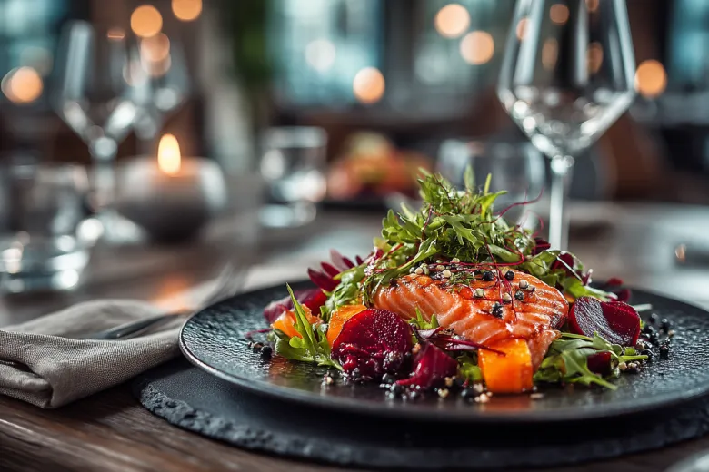 Необычный теплый салат из запеченной свеклы