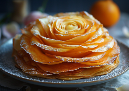 Блинный торт «Роза» — эффектный десерт без выпечки на Масленицу