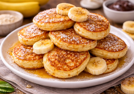Пышные и без дрожжей: оладьи на кефире с бананом — вкуснейшие и простые