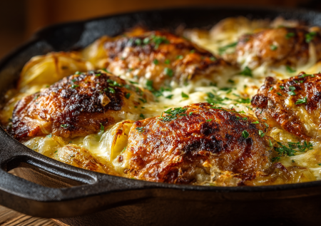 Семейный ужин за час: курица с картошкой по-французски. Мариную бедра, запекаю под сыром. Аромат на весь дом, вкус — сказка!