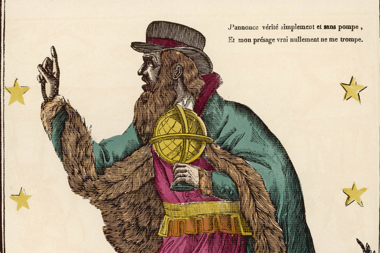 Гравюра XVIII века с изображением Нострадамуса