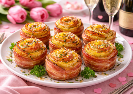 Розочки из картошки и бекона буду делать на 23 Февраля и 8 Марта — эффектное блюдо из простых продуктов