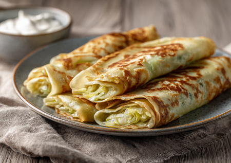 Забудьте о мясе: блинчатые пирожки с пряной капустой и яблоками