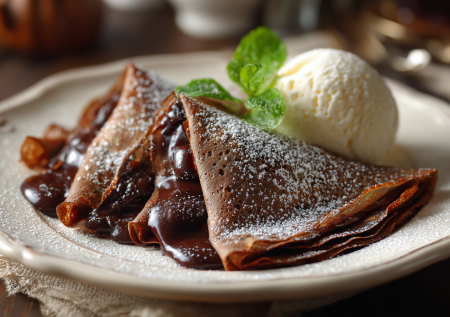 Рецепт для сладкоежек: блинчатые пирожки с вишней в шоколадном тесте