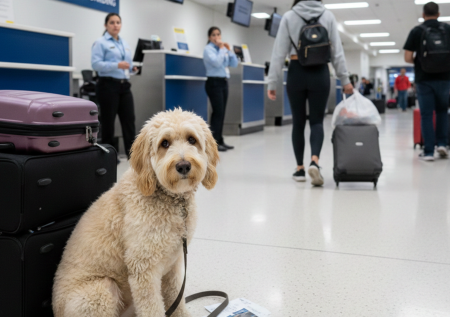 Женщина бросила собаку ради рейса