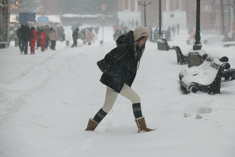 Снегопад в Москве. За сутки в столице прогнозируют выпадение свыше 60% месячной нормы осадков