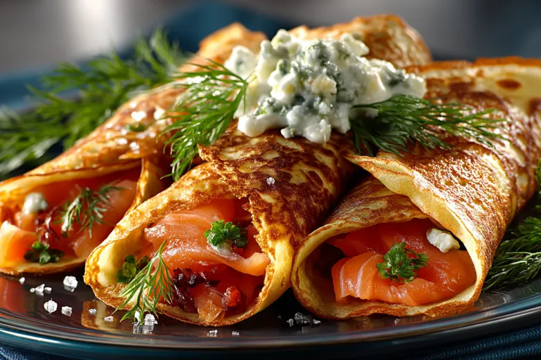 Блины с лососем, от которых гости потеряют дар речи: рецепт с фишкой