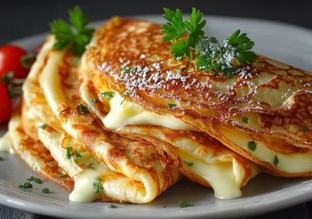 Блинчатые пирожки с сыром: сырная бомба за минуты