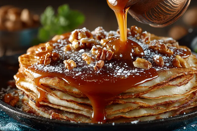 Как приготовить сладкие блины: искушение с карамелью и хрустящими орехами