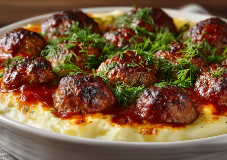 Из фарша котлеты не делаю, готовлю тефтели на картофельной подушке: горячее из простых продуктов