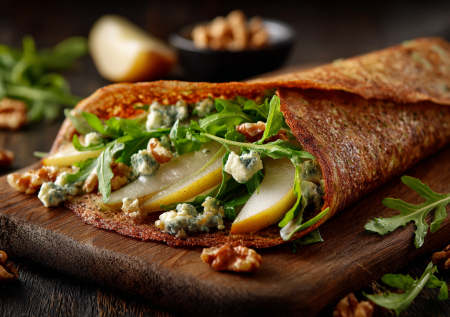 Идеальные гречневые блины на Масленицу: рецепт с грушей и сыром