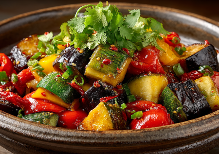 Жареные баклажаны с кабачками «Кади-ча» — корейская закуска, от которой невозможно оторваться! Идеально к мясу и не только