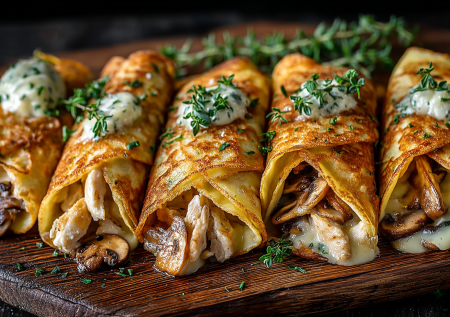 Блины-мешочки с жюльеном — праздничная подача для любимых! Тонкие блинчики, нежная начинка — топ красивых рецептов