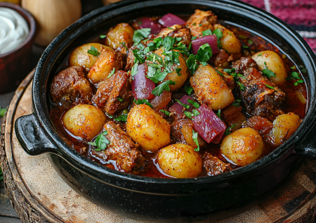 Остается вкусным на второй и третий день — готовлю большую порцию и забываю о проблемах с ужинами: мясо с овощами в соусе