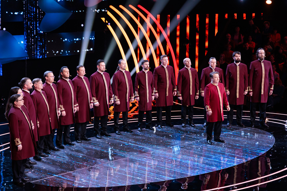 Участники программы «Ну-ка, все вместе! Хором!» — хор Валаамского монастыря из Санкт-Петербурга