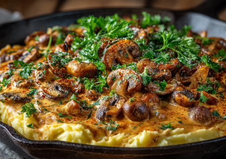 Постный бефстроганов с грибами и сливками — нежно, ароматно, без мяса! Идеально с пюре или макаронами