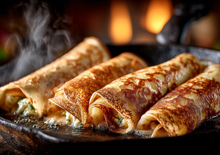 Когда десерт удивляет: груша, плесень и мед в одном блинчике