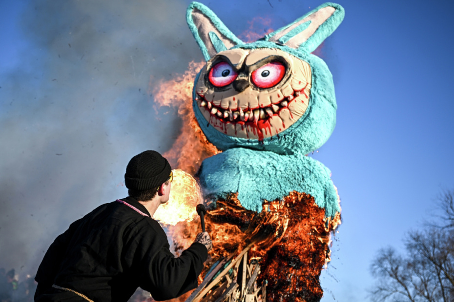 Празднование Масленицы в археологическом парке Аргамач в Липецкой области
