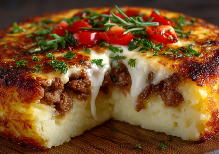 Если есть картошка и фарш, готовлю вместо ужина этот пирог: без теста — все максимально просто