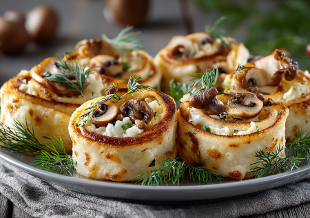 Рулетики из лаваша для Великого поста: на ужин или на закуску с сытной начинкой из картошки и грибов