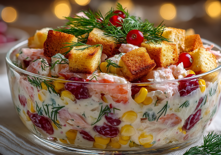 Готова душу продать за этот салат с крабовыми палочками: супербыстрый, без варки и без сыра