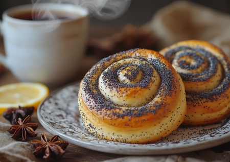 Плюшки «Московские» с маком и орешками: слоистые, сдобные, с хрустящей посыпкой — простая выпечка к чаю