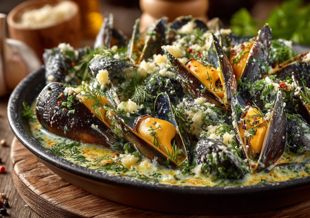 Мидии в сырном соусе: не ищите свежие, покупайте замороженные и сразу в сковородку — через 15 минут ужин готов