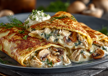 Блины больше не в почете — вместо них блинные треугольники с жюльеном: как чебуреки, только в миллион раз вкуснее