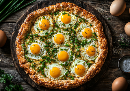 Яйцо, сыр и зеленый лучок: готовлю открытый пирог на творожном тесте — вкуснее и проще пиццы