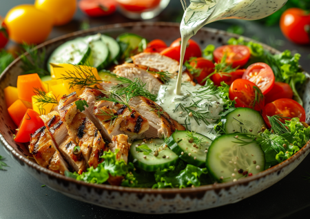 Топ-7 небанальных салатов с копченой курицей на каждый день