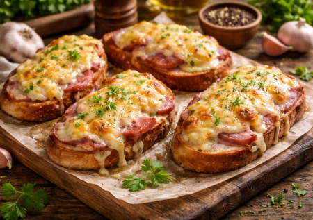 Польские обжаренные тосты с сыром и ветчиной: 4 ингредиента, а ощущение что сильно старалась