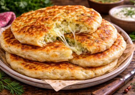 Обалденные лепёшки на кефире с сыром! На вкус — как хачапури, а готовятся проще простого. Разлетаются на ура