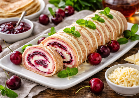 Этот блинный рулет как фейерверк! Все в обмороке от этой вкусноты — а я и рада, пеку и пеку