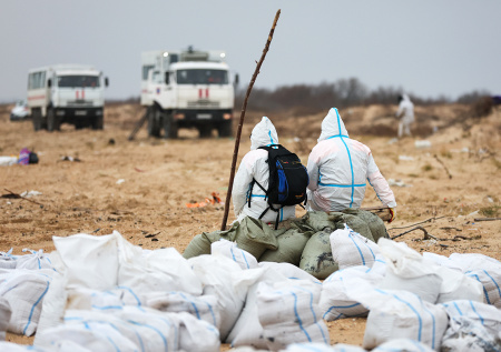 Пляжи Анапы начали восстанавливать после разлива мазута