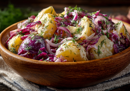 Вместо ужина в Великий пост готовлю картофельный салат «Крестьянский»: вкуснота с кислой капустой