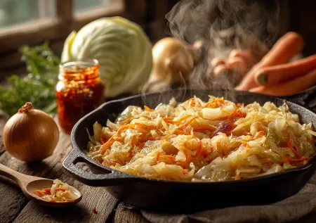 Тушеная капуста на сковороде: секрет ленивого обеда