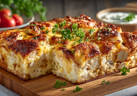 Альтернатива рубленным котлетам — куриный пирог: без теста — смешали ингредиенты и поставили в духовку