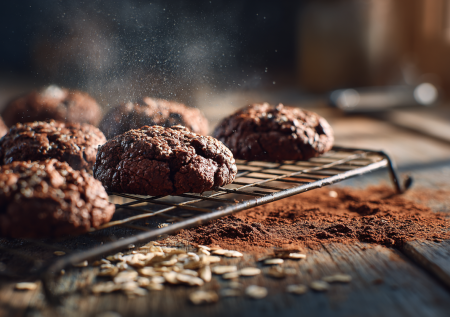 Готовим с детьми: шоколадное печенье за 10 минут, которое не надо печь