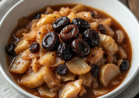 Тушеная капуста с черносливом и специями для Великого поста — на второй день раскрывается так, что пальчики оближешь