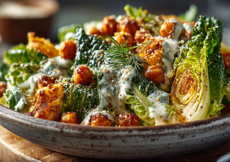 Постный Цезарь, который не отличить от оригинала: рецепт с ореховым кремом