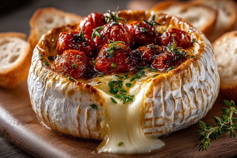 Запеченный камамбер с помидорами — французская закуска за 15 минут