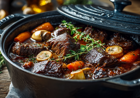 Беф бургиньон — классика французской кухни, которую я наконец-то решился приготовить. Теперь это наше праздничное блюдо