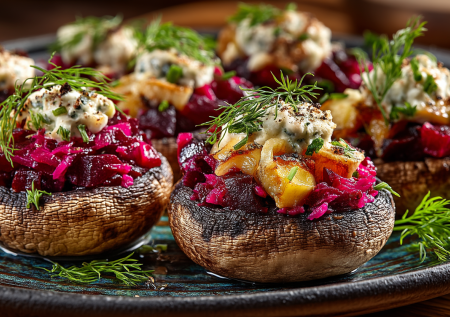 Разнообразьте меню в Великий пост: печеные шампиньоны, фаршированные свеклой, — на обед или ужин