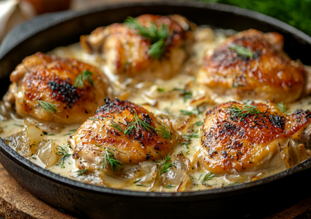 Гедлибже — выручит каждую хозяйку в обед или на ужин: курица по-адыгейски, тушенная в сметане