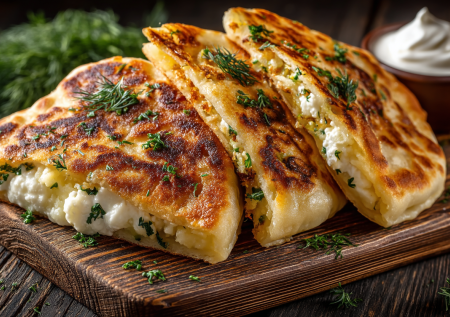 Готовлю кныши с картошкой — лучше хлеба! Кефирное тесто делает их воздушными, а начинка — сытной. Жарю на сковороде — объедение