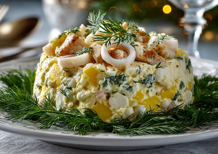 Салат «Наложница» с курицей и кальмарами: идеально впишется в праздничный стол на 8 Марта