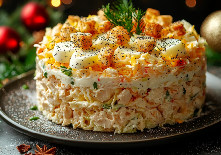 Салат «Кайфовая курица»: разнообразит стол на 8 Марта своим ярким видом и вкусом