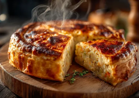 Пышный пирог с капустой на кефире без суеты