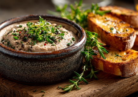 Этот куриный паштет с грибами стал моим открытием — нежнейшая текстура, насыщенный вкус и аромат. Идеален на завтрак